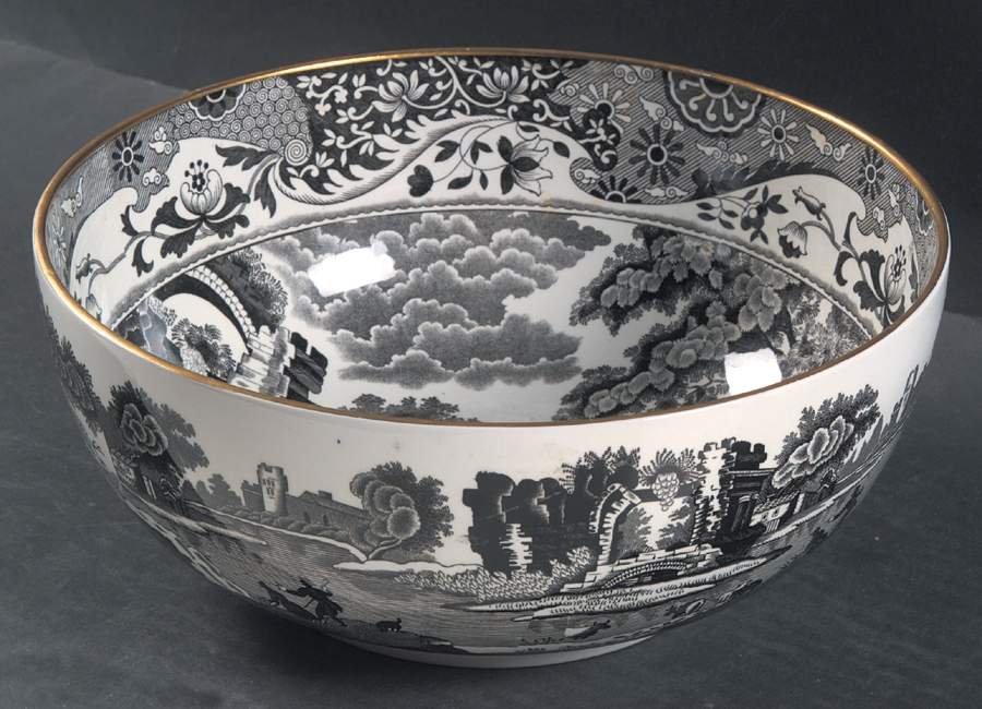 Black Italian 9" Salad Serving Bowl by Spode-1