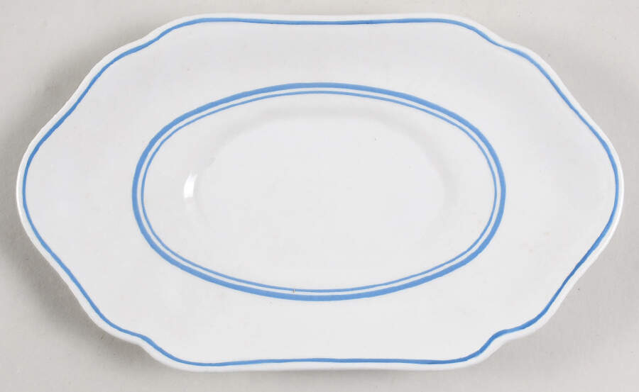 Blue Marlborough Underplate for Gravy Boat by Spode-1