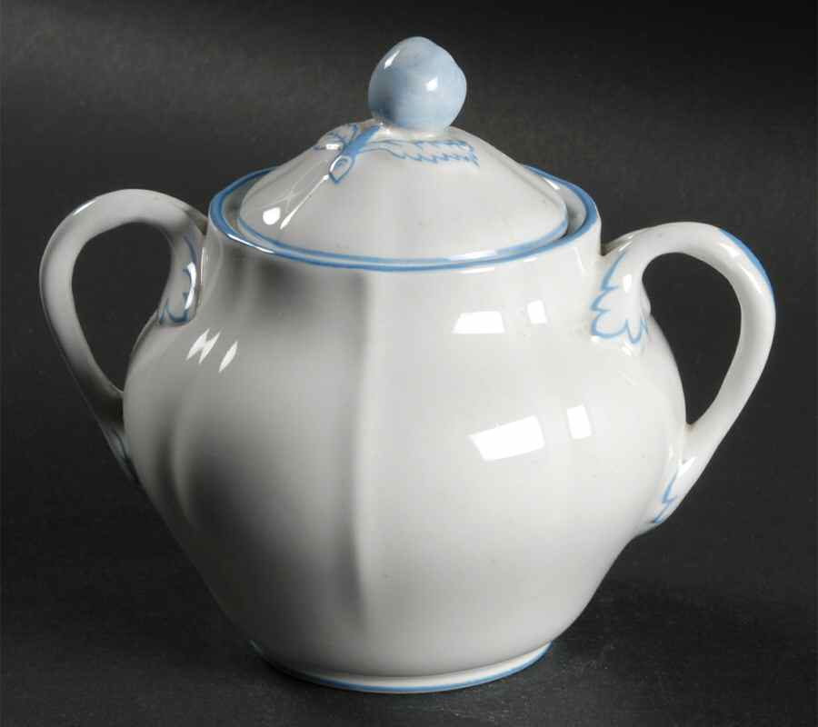 Blue Marlborough Sugar Bowl & Lid by Spode-1