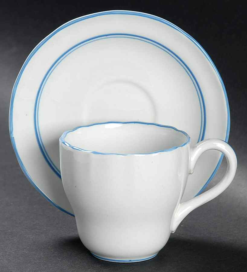 Blue Marlborough Flat Demitasse Cup & Saucer Set by Spode-1