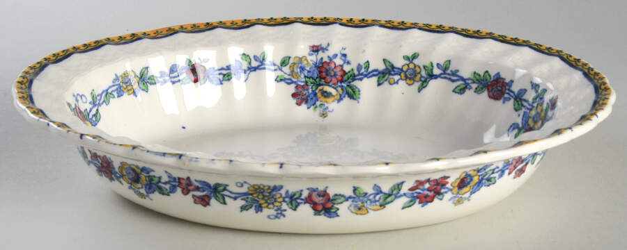 Blue Rambler 10" Oval Vegetable Bowl by Spode-1