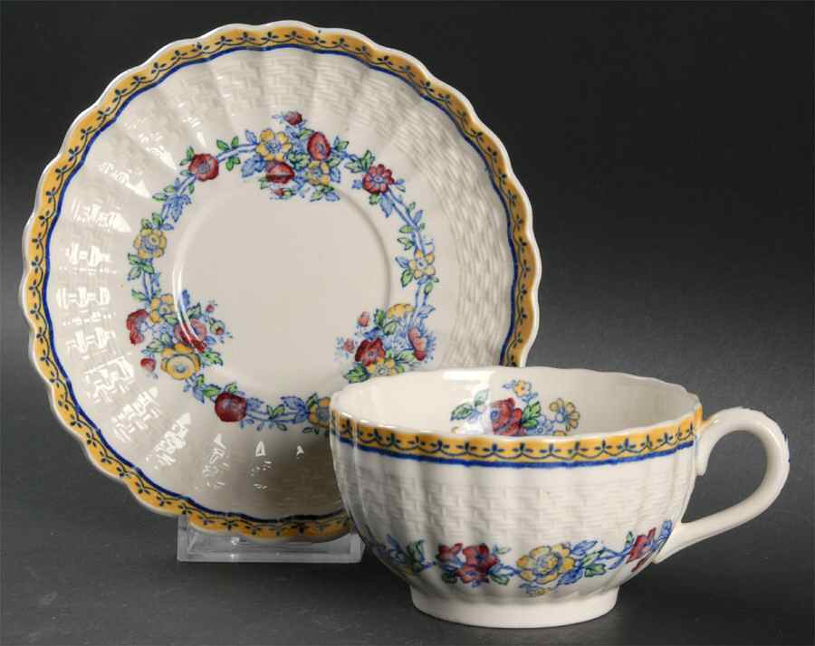 Blue Rambler Flat Cup & Saucer Set by Spode-1
