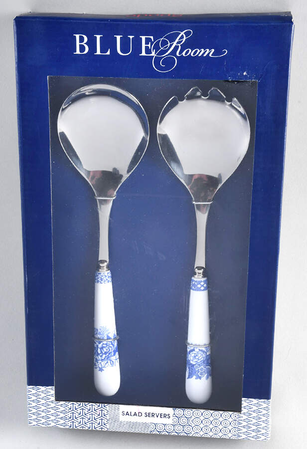 Blue Room Collection (2 Piece) Salad Set with Stainless Bowl by Spode-1