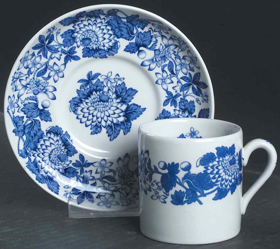 Blue Room Collection Flat Demitasse Cup & Saucer Set by Spode-1