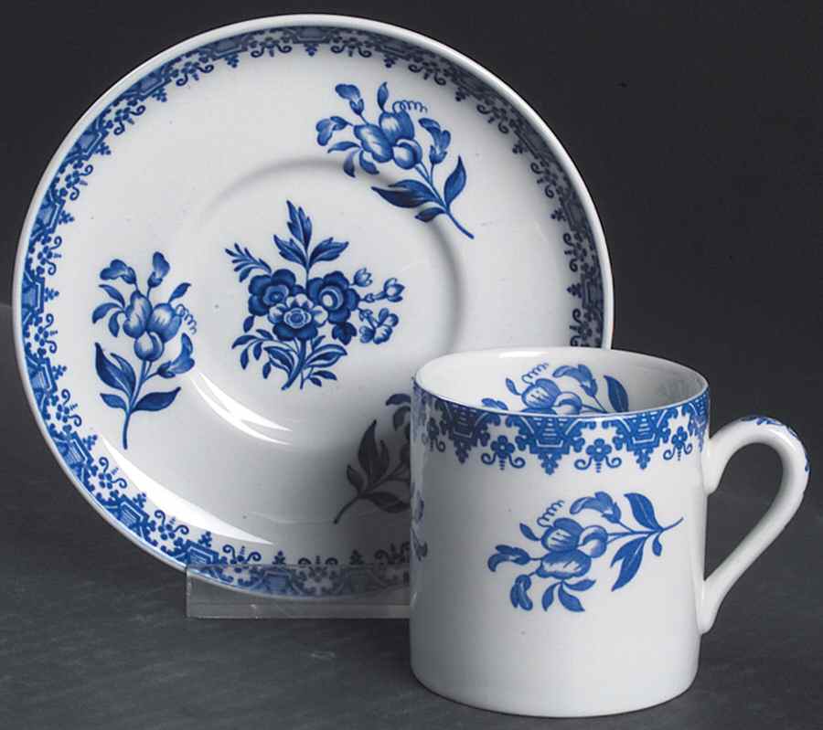 Blue Room Collection Flat Demitasse Cup & Saucer Set by Spode-1