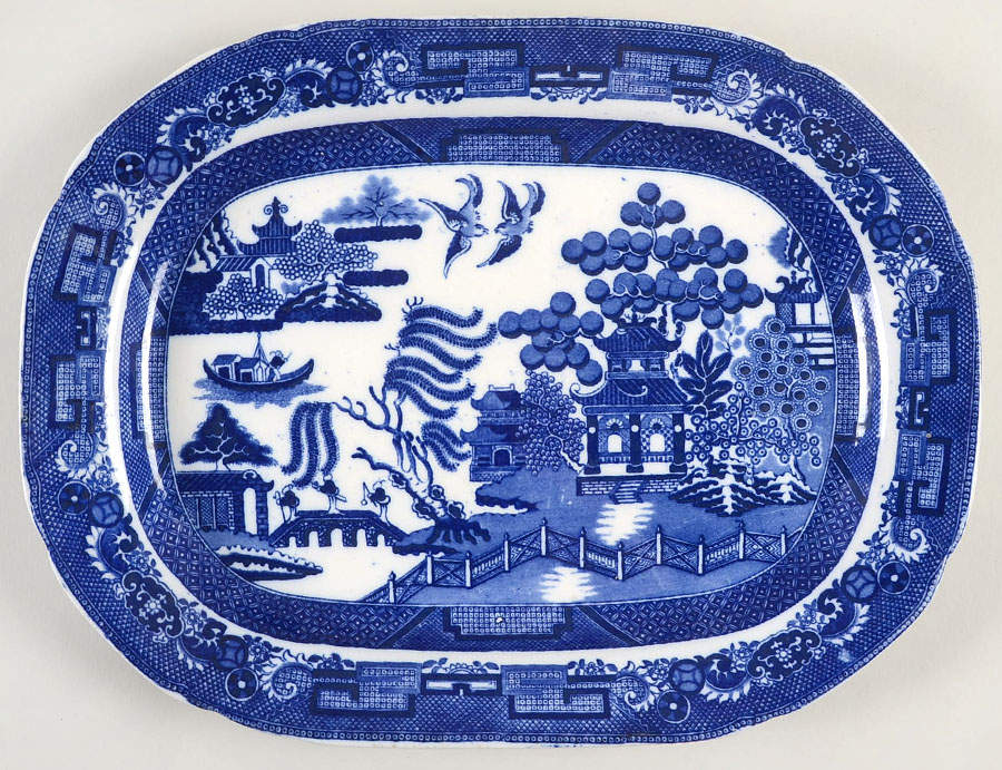 Blue Willow 12" Oval Serving Platter by Spode-1