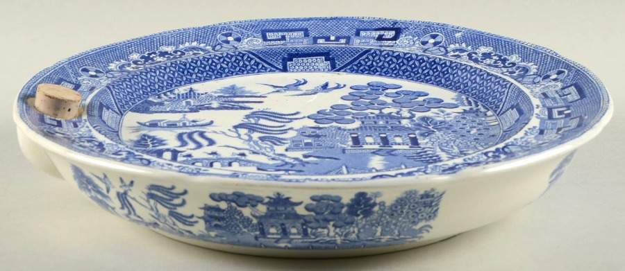 Blue Willow Hot Water Plate by Spode-1
