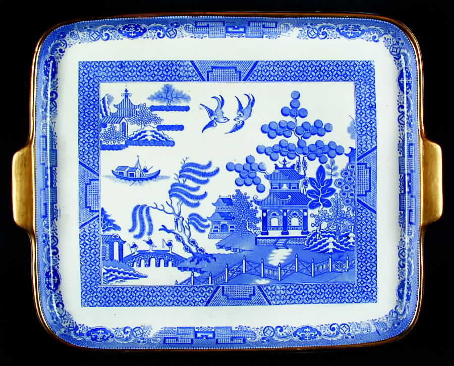 Blue Willow 17" Rectangular Tray by Spode-1