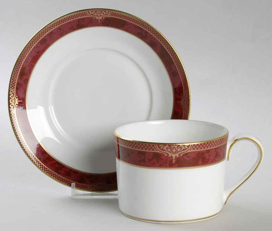 Bordeaux Flat Cup & Saucer Set by Spode-1