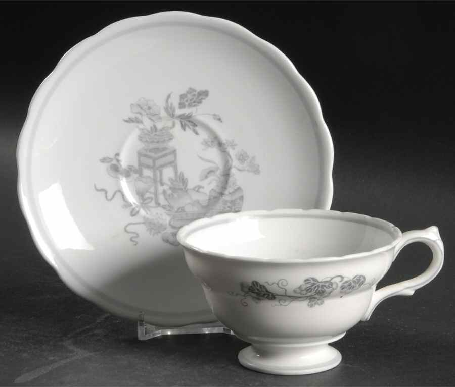Bowpot Grey Footed Cup & Saucer Set by Spode-1