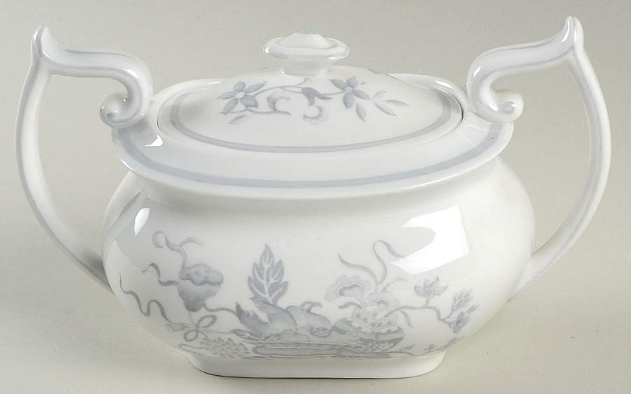 Bowpot Grey Sugar Bowl & Lid by Spode-1