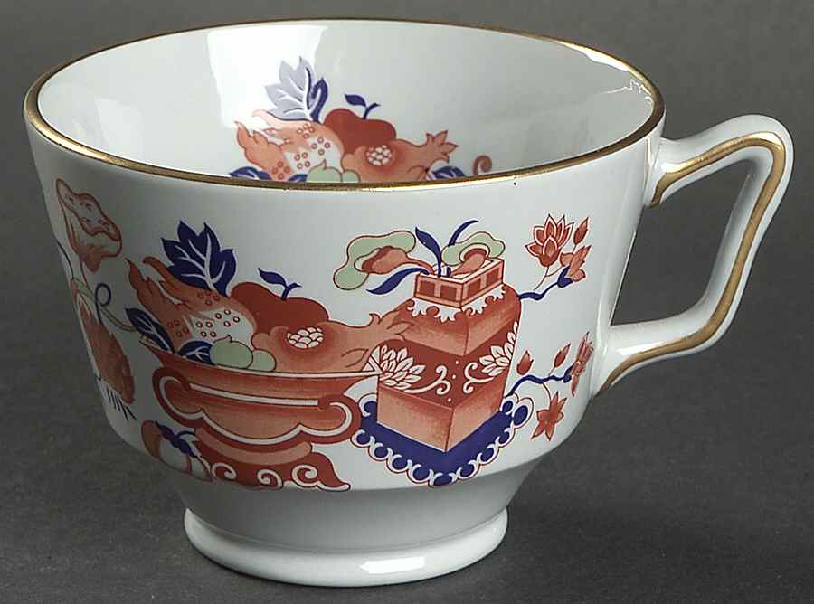 Bowpot Multicolor (Rust, Green, Blue) London Shape Footed Cup by Spode-1