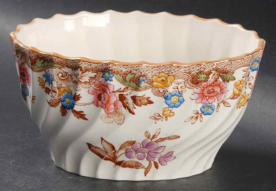 British Flowers Open Sugar Bowl by Spode-1