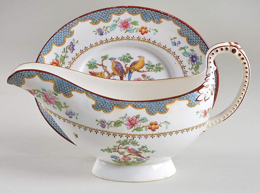 Brompton Blue Gravy Boat & Underplate by Spode-1