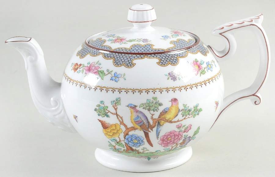 Brompton Blue Teapot & Lid by Spode-1