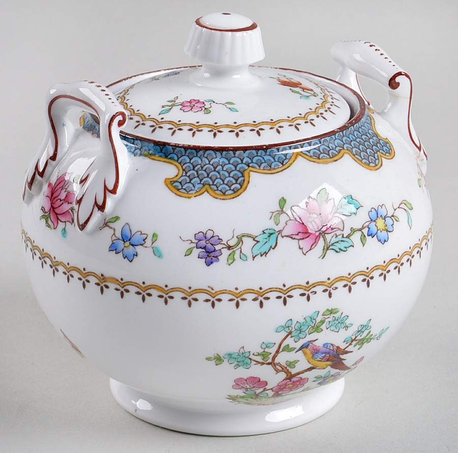 Brompton Blue Sugar Bowl & Lid by Spode-1