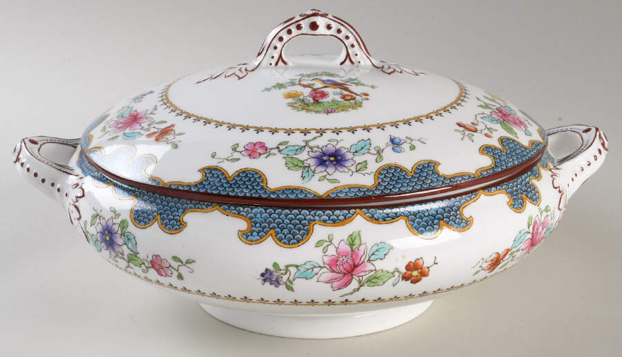 Brompton Blue Round Covered Vegetable by Spode-1