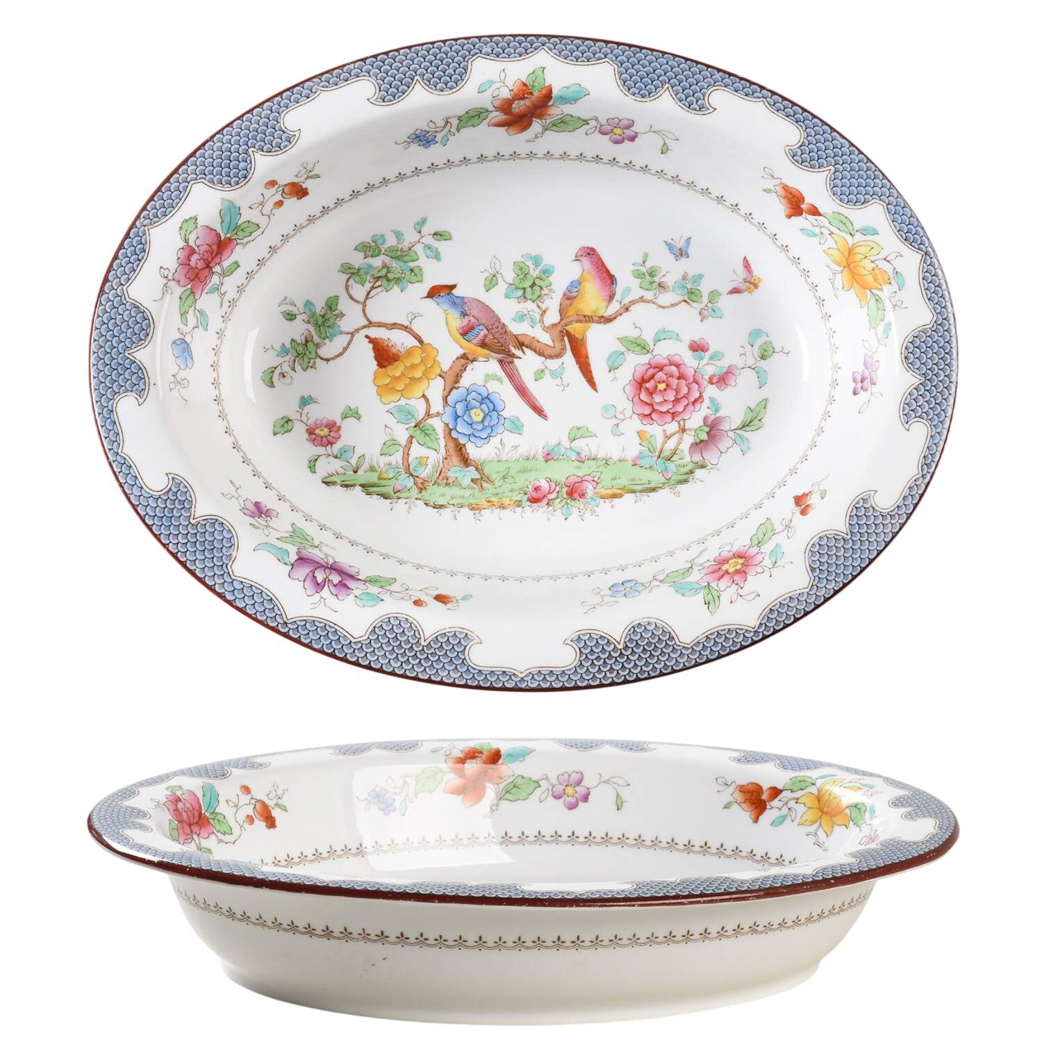 Brompton Blue 10" Oval Vegetable Bowl by Spode-1
