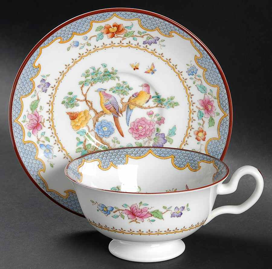 Brompton Blue Footed Cup & Saucer Set by Spode-1