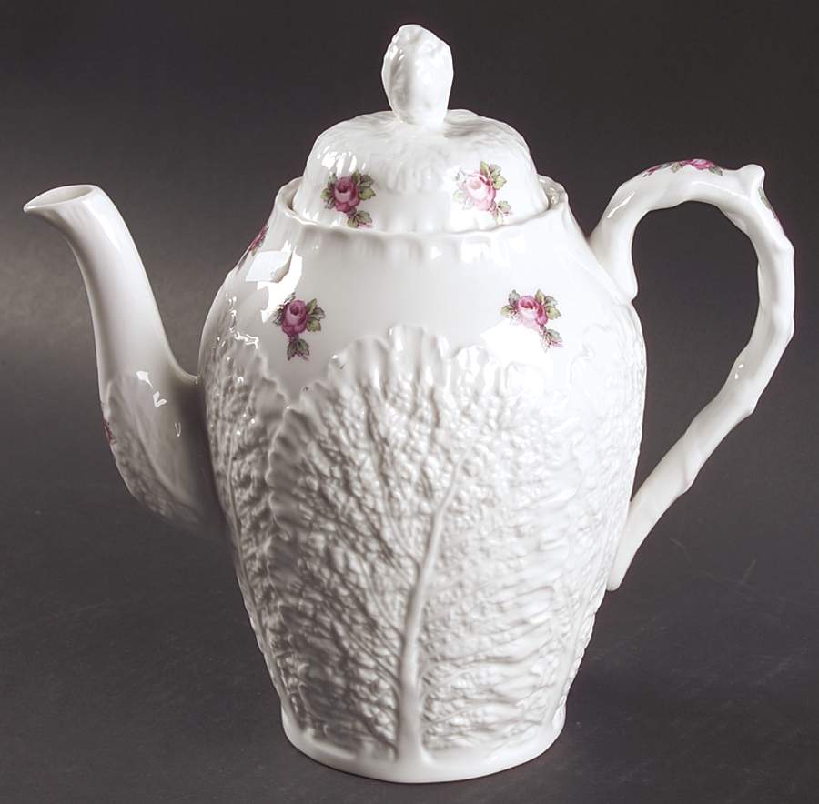 Bridal Rose (No Gold Trim) Coffee Pot & Lid by Spode-1