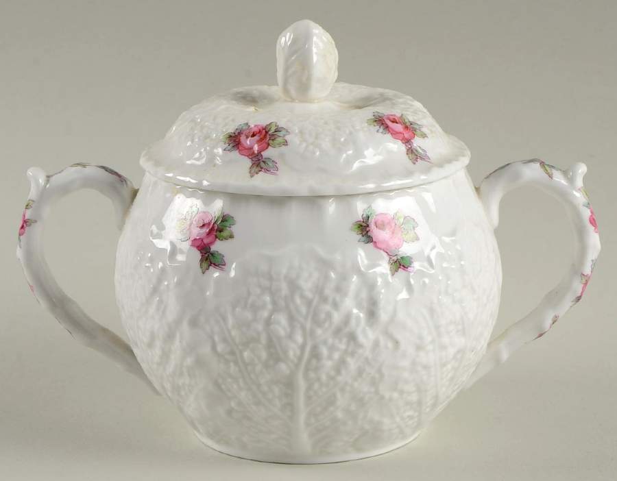Bridal Rose (No Gold Trim) Sugar Bowl & Lid by Spode-1