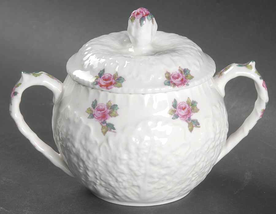 Bridal Rose (No Gold Trim) Sugar Bowl & Lid by Spode-1
