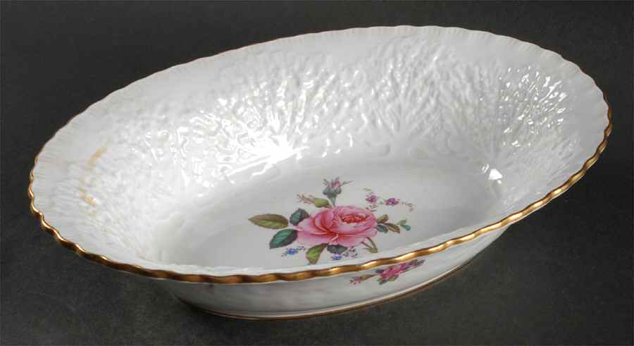Bridal Rose (Gold Trim) 10" Oval Vegetable Bowl by Spode-1