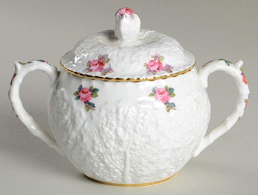 Bridal Rose (Gold Trim) Sugar Bowl & Lid by Spode-1