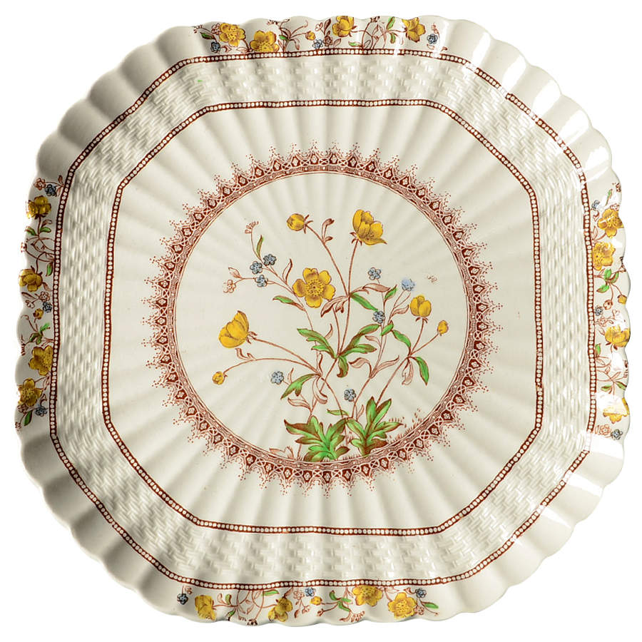 Buttercup (Older Backstamp) Square Luncheon Plate by Spode-1