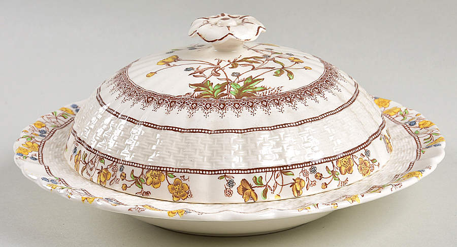 Buttercup (Older Backstamp) Muffin Dish & Lid by Spode-1