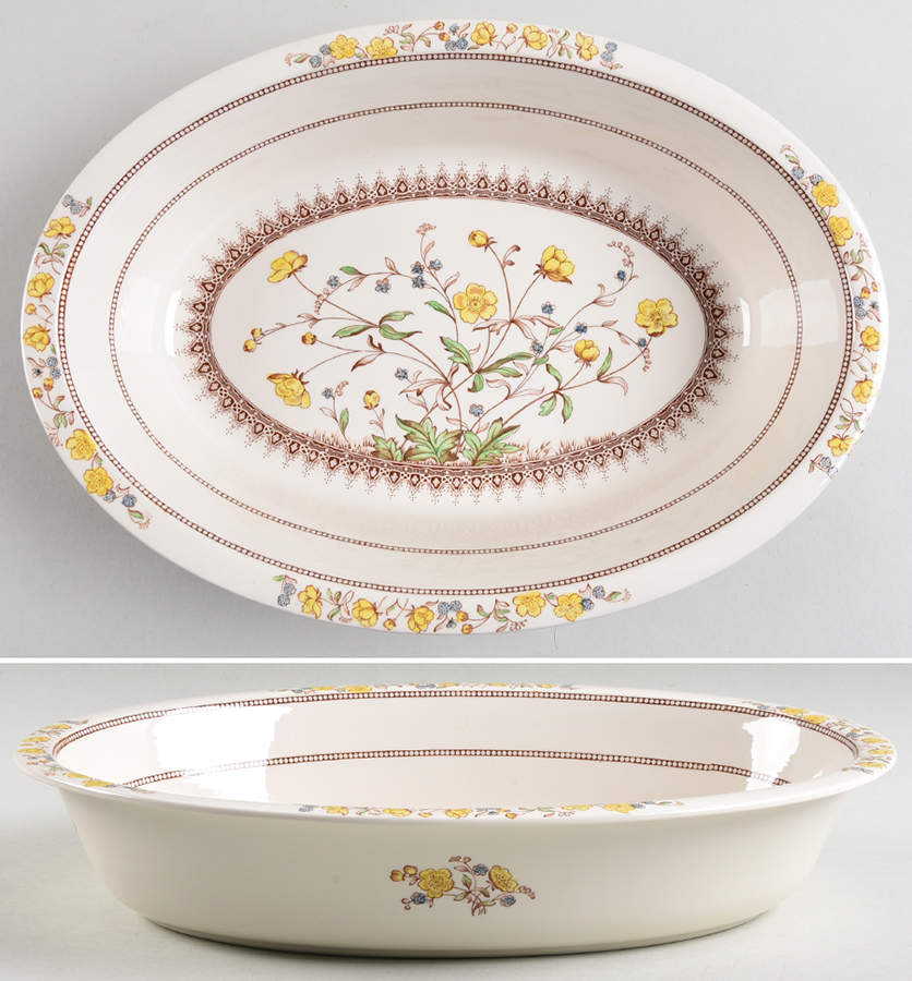 Buttercup (Older Backstamp) 12" Oval Vegetable Bowl by Spode-1