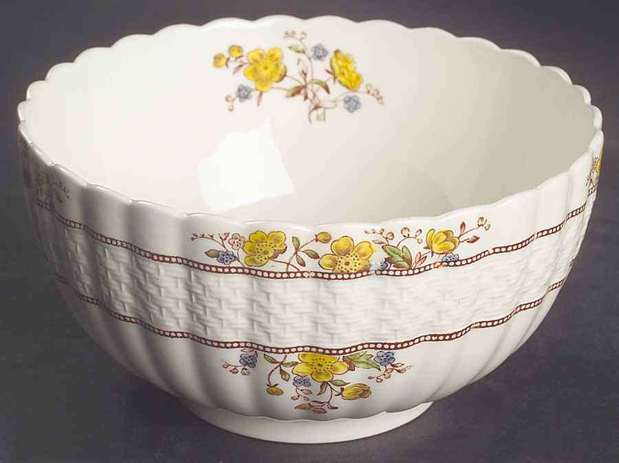 Buttercup (Older Backstamp) Cranberry Bowl by Spode-1