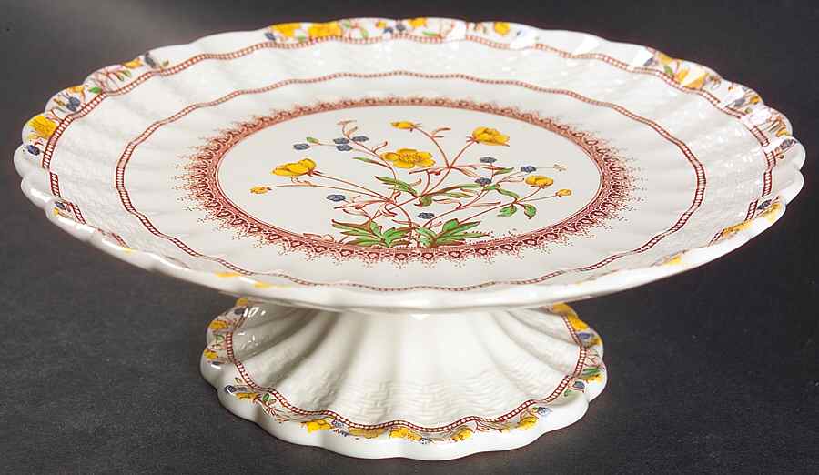 Buttercup (Older Backstamp) 8" Diameter Pedestal Cake Stand by Spode-1