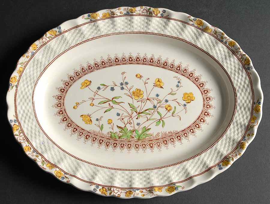 Buttercup (Older Backstamp) 11" Oval Serving Platter by Spode-1
