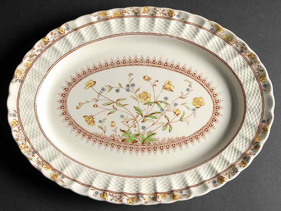 Buttercup (Older Backstamp) 14" Oval Serving Platter by Spode-1