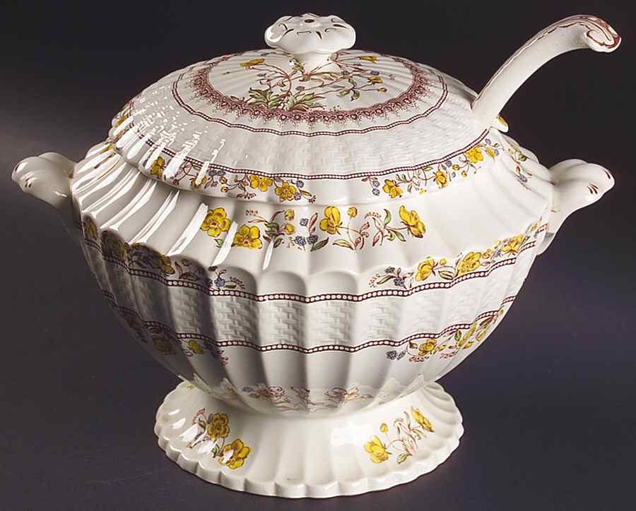 Buttercup (Older Backstamp) Tureen & Lid w/Ladle by Spode-1