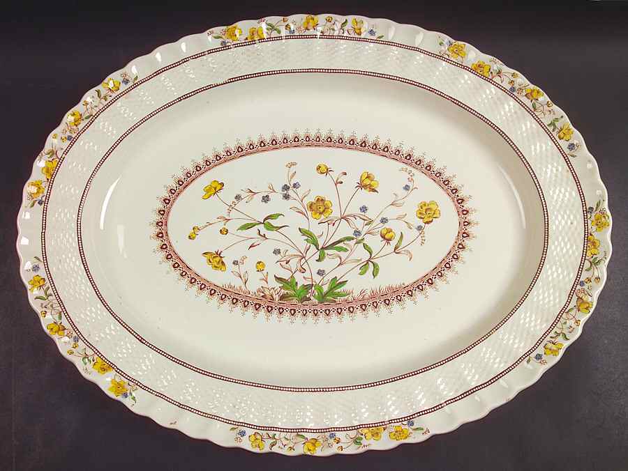 Buttercup (Older Backstamp) 20" Oval Serving Platter by Spode-1