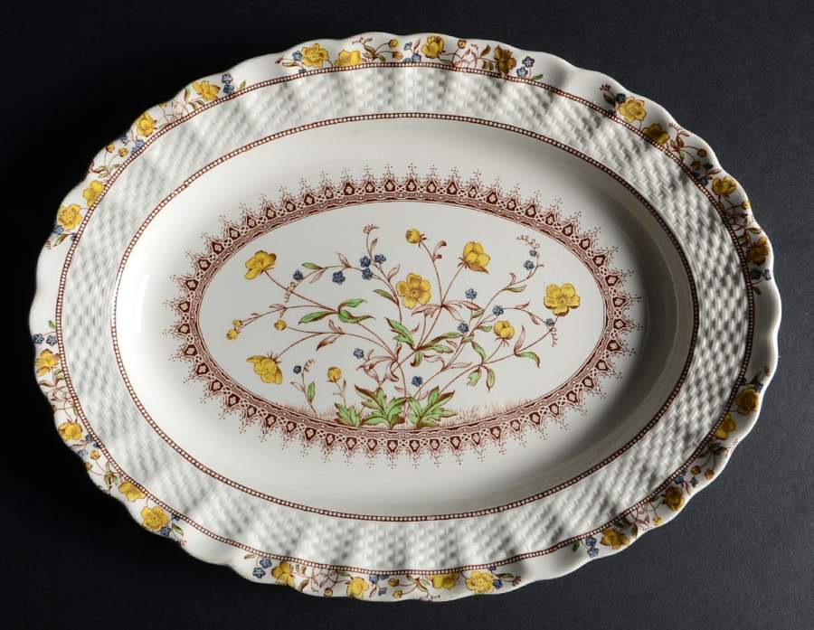 Buttercup (Older Backstamp) 10" Oval Serving Platter by Spode-1