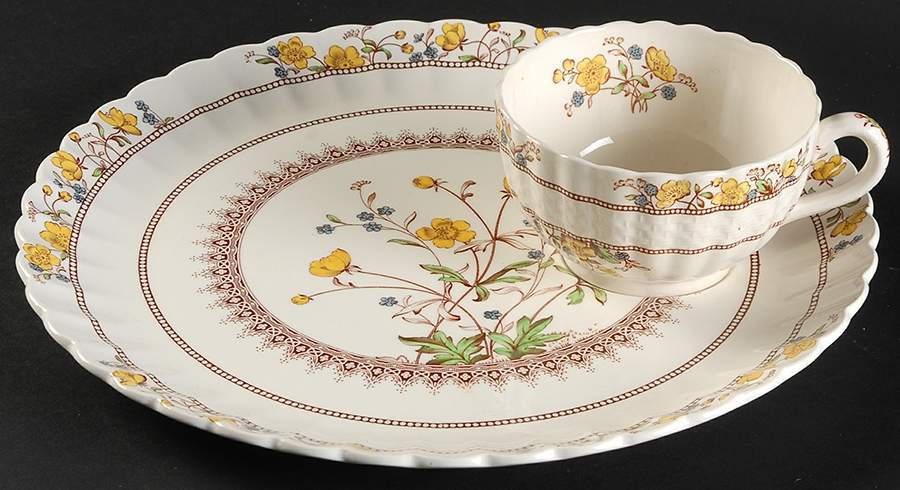 Buttercup (Older Backstamp) Snack Plate & Cup Set by Spode-1