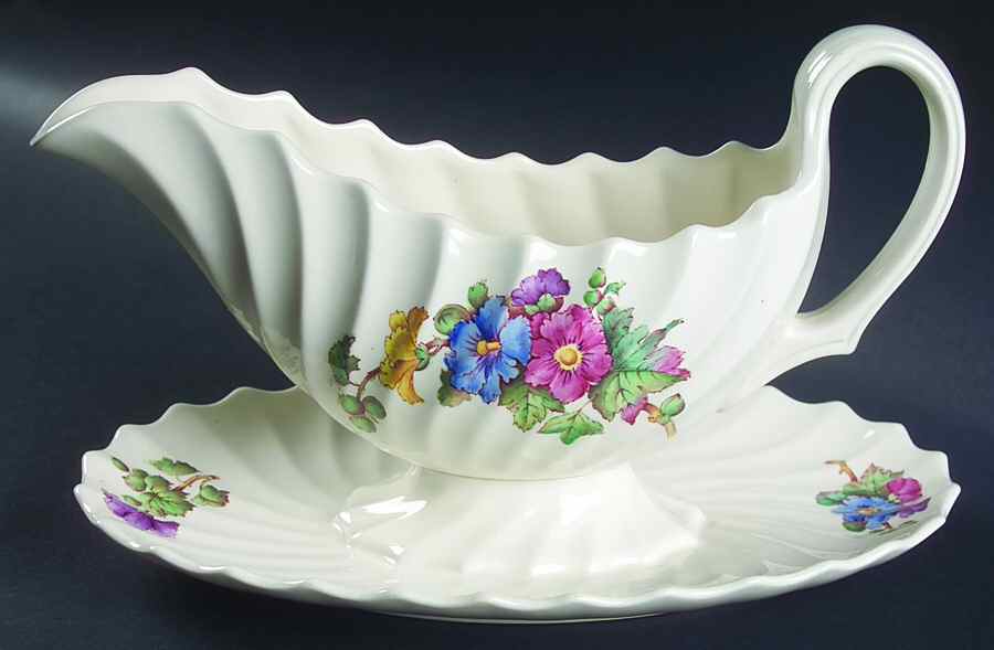 Butchart Gravy Boat with Attached Underplate by Spode-1