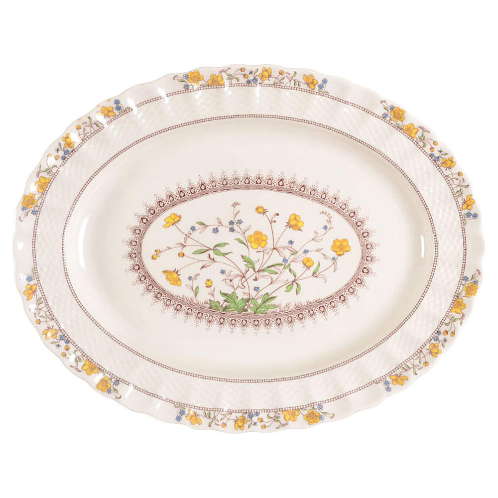 Buttercup (Newer Backstamp) 12" Oval Serving Platter by Spode-1