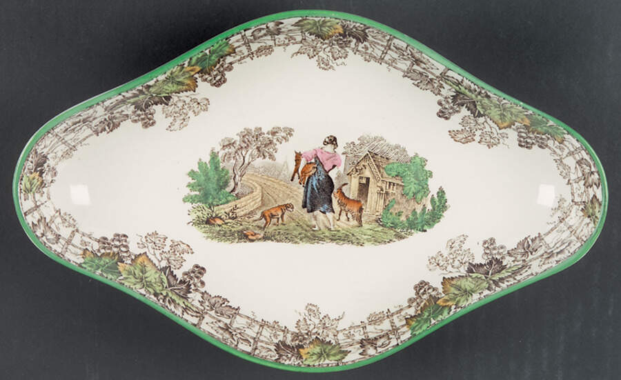 Byron Multicolor (Green Trim) Relish by Spode-1