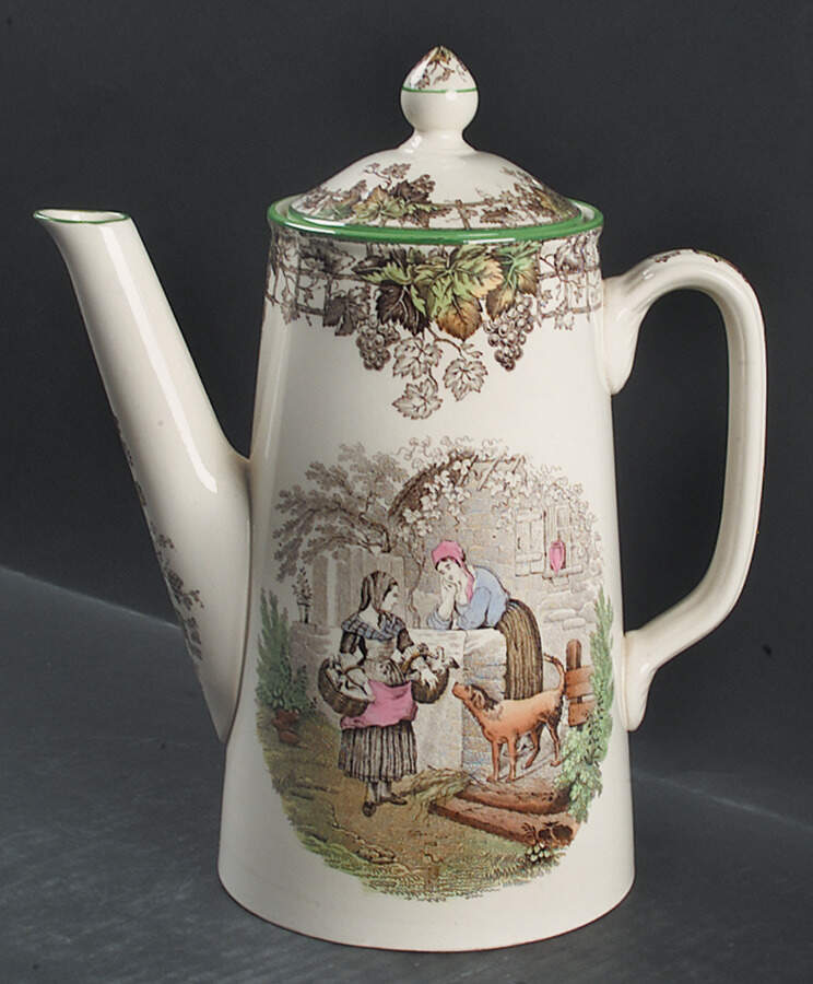 Byron Multicolor (Green Trim) Coffee Pot & Lid by Spode-1