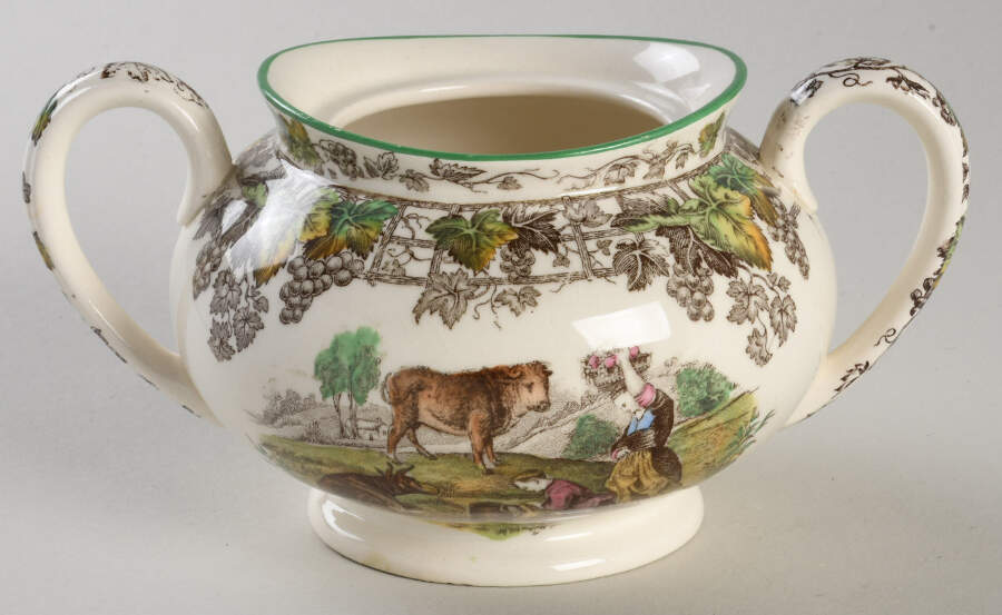 Byron Multicolor (Green Trim) Sugar Bowl No Lid by Spode-1