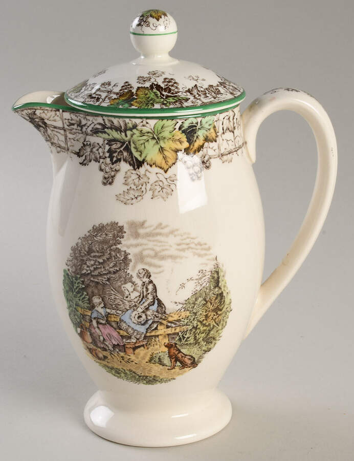 Byron Multicolor (Green Trim) Hot Water Jug & Lid by Spode-1