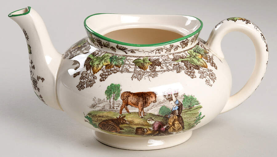 Byron Multicolor (Green Trim) Mini Teapot No Lid by Spode-1