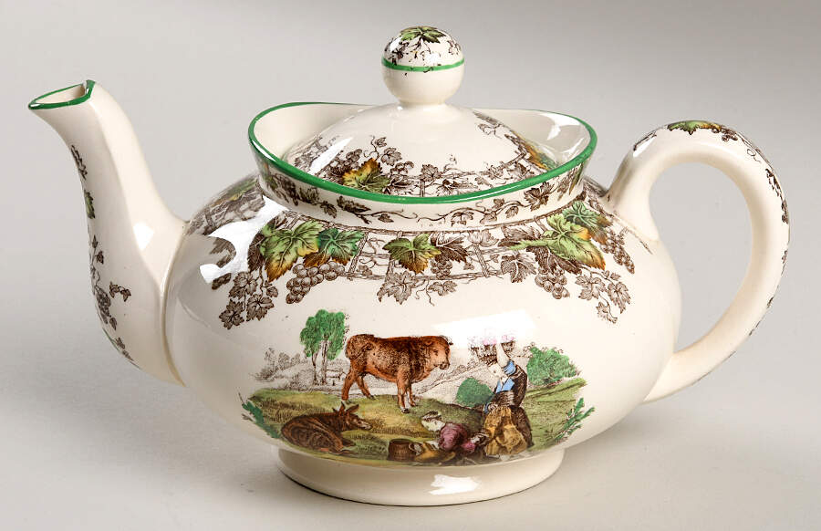 Byron Multicolor (Green Trim) Mini Teapot & Lid by Spode-1