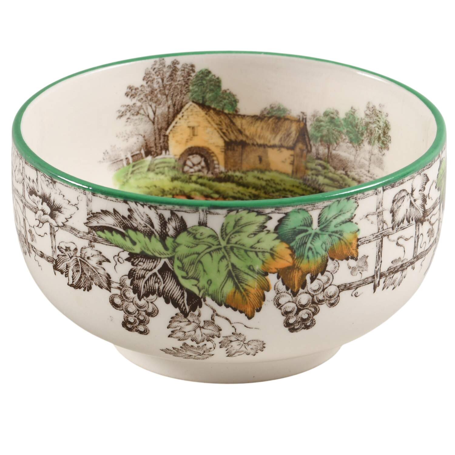 Byron Multicolor (Green Trim) Mini Open Sugar Bowl by Spode-1