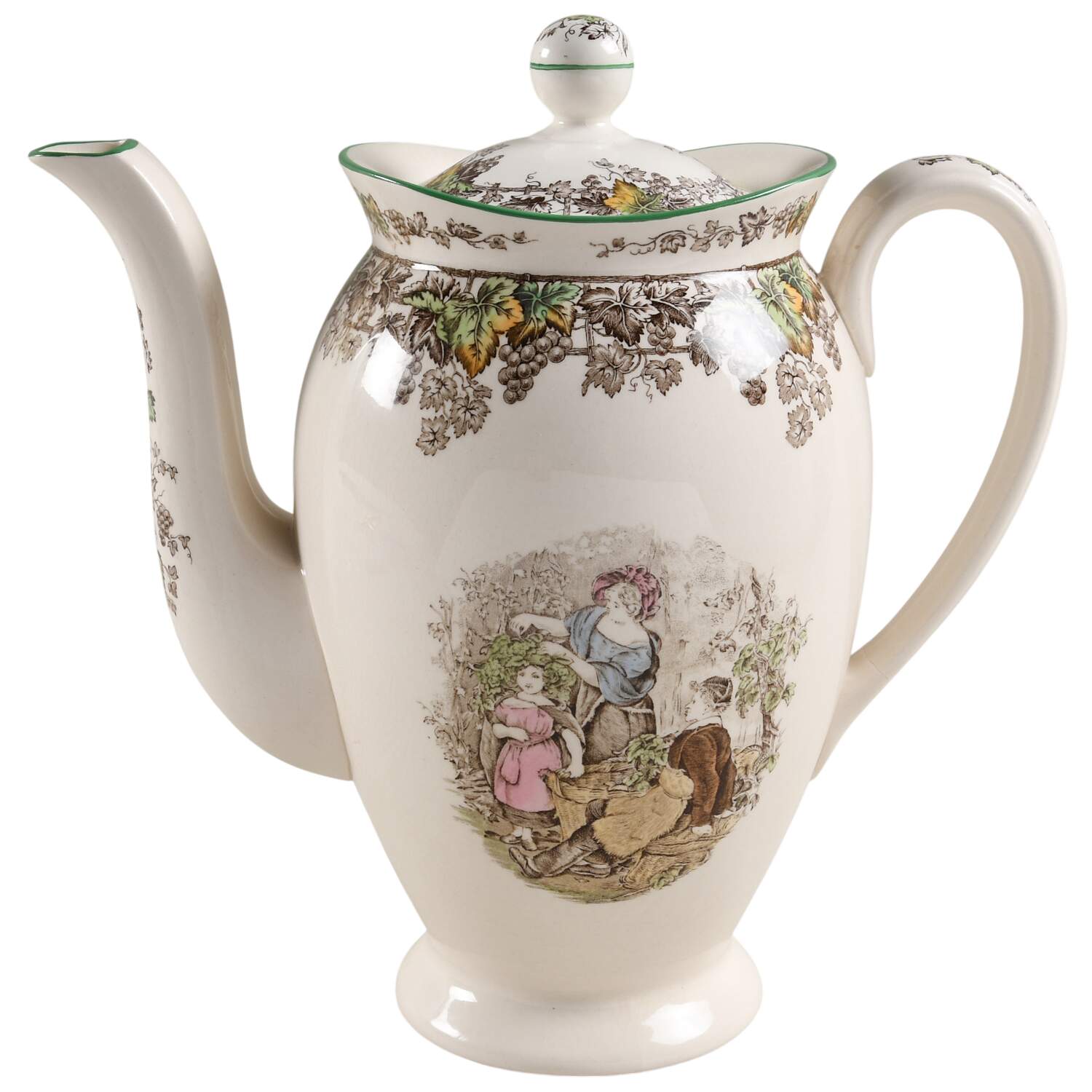 Byron Multicolor (Green Trim) Coffee Pot & Lid by Spode-1