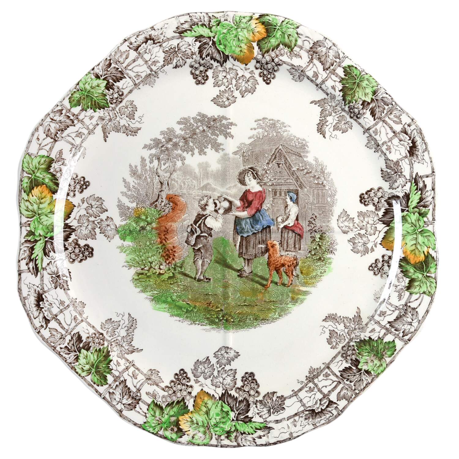 Byron Multicolor (Green Trim) Sandwich Plate by Spode-1